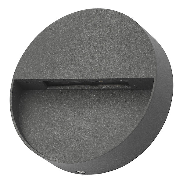 Dar Ugo Outdoor Wall Light Round Eyelid Anthracite IP65 LED – from Amos Lighting + Home