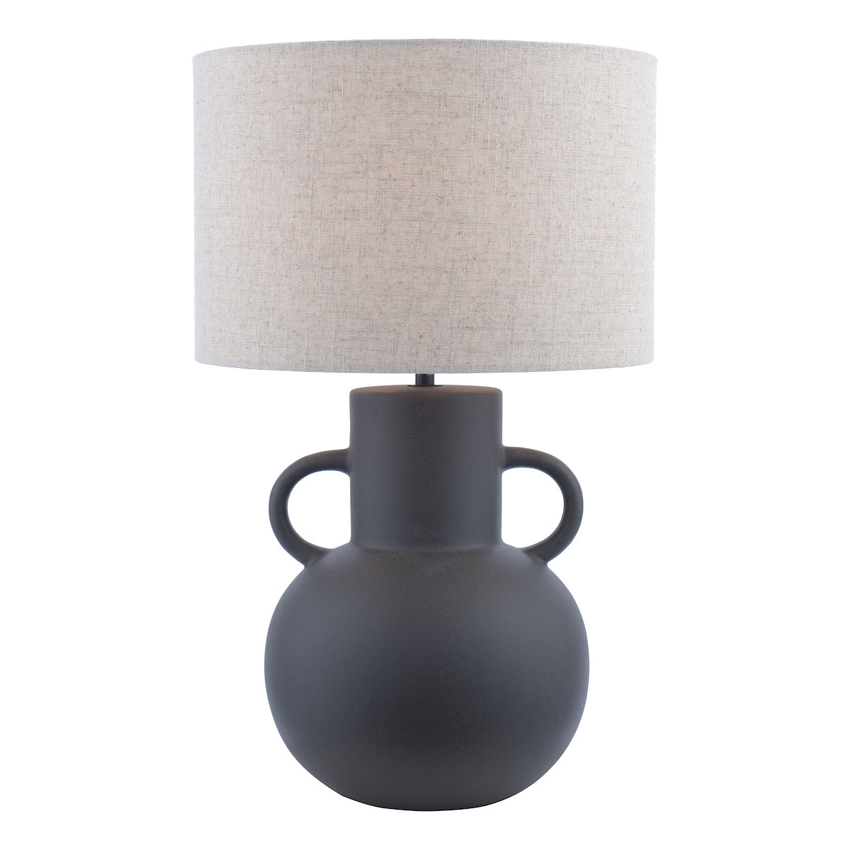 Dar Urn Ceramic Table Lamp Black With Shade – from Amos Lighting + Home