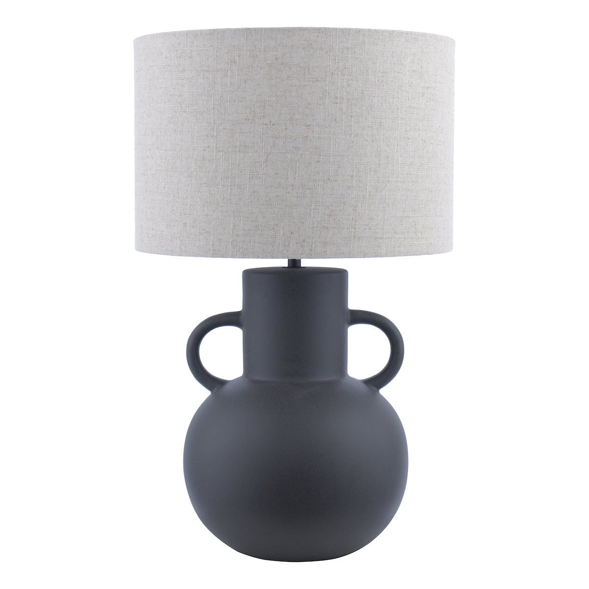 Dar Urn Ceramic Table Lamp Black With Shade – from Amos Lighting + Home
