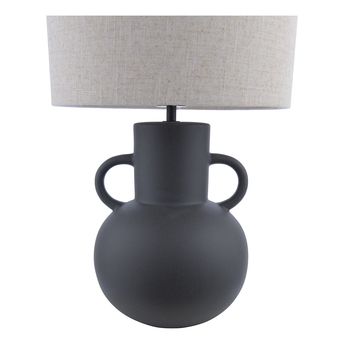 Dar Urn Ceramic Table Lamp Black With Shade – from Amos Lighting + Home