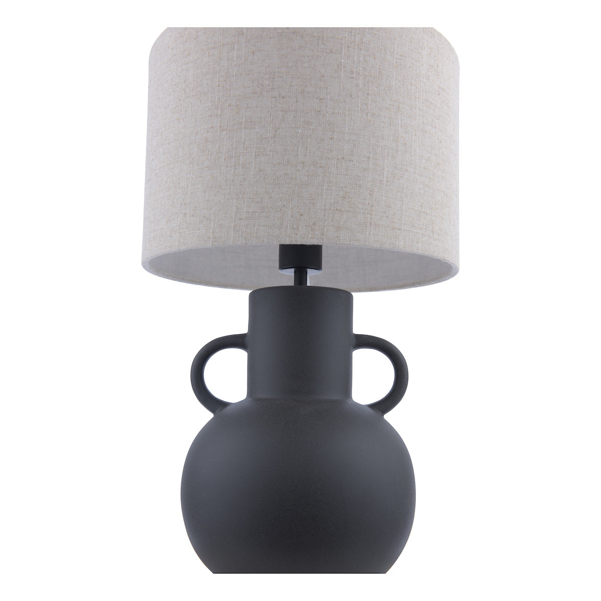 Dar Urn Ceramic Table Lamp Black With Shade – from Amos Lighting + Home