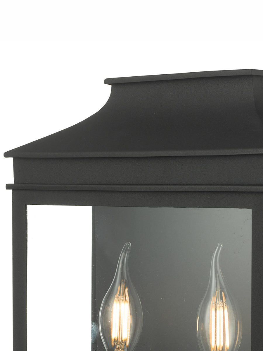 Dar Vapour 2Lt Coach Lantern Wall Light Black IP44 – from Amos Lighting + Home