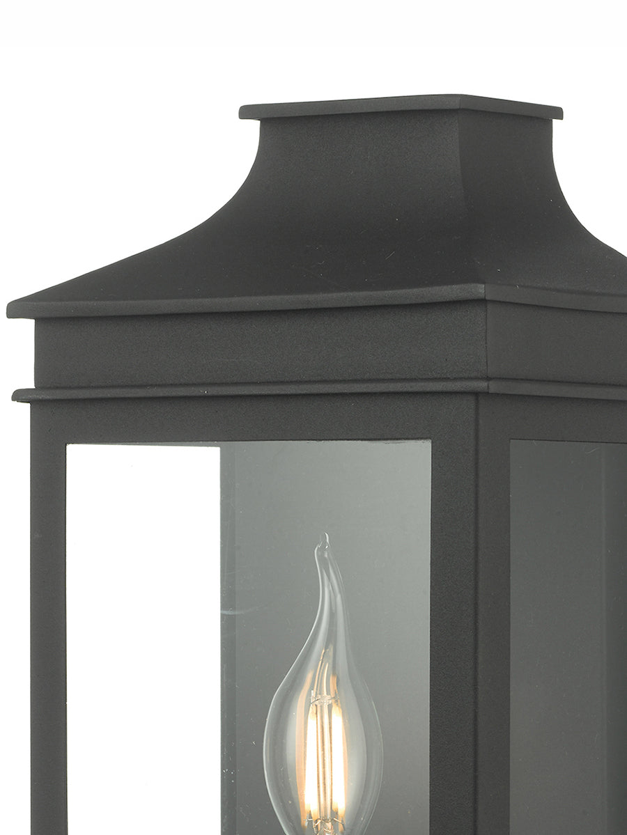 Dar Vapour Outdoor Coach Lantern Wall Light Black IP44 – from Amos Lighting + Home