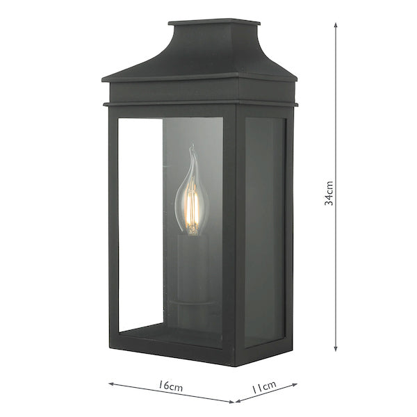 Dar Vapour Outdoor Coach Lantern Wall Light Black IP44 – from Amos Lighting + Home