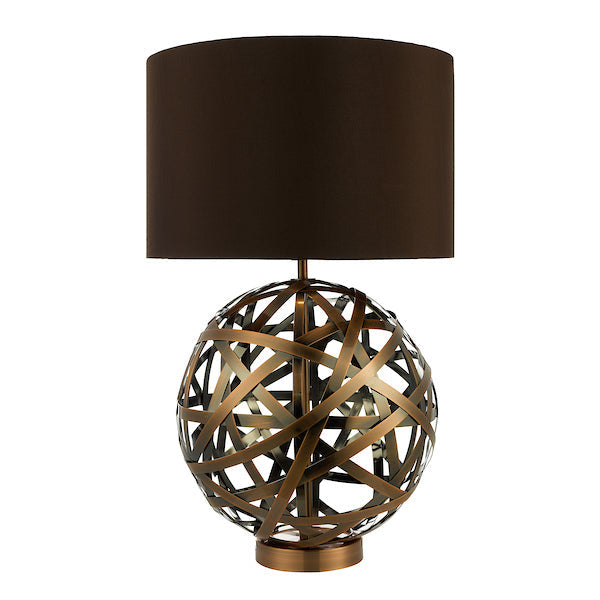Dar Voyage Table Lamp Woven Copper with Shade – from Amos Lighting + Home