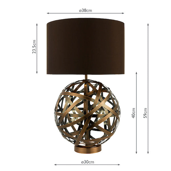 Dar Voyage Table Lamp Woven Copper with Shade – from Amos Lighting + Home