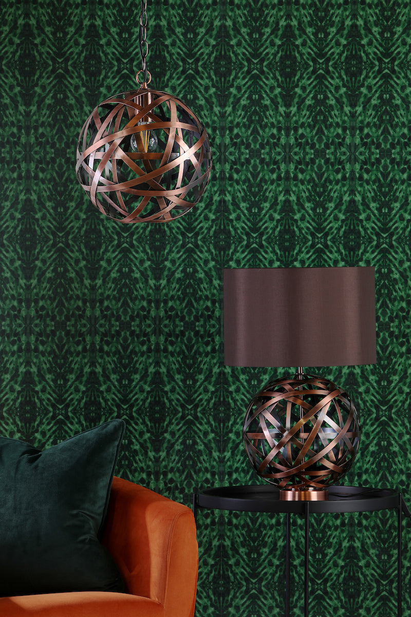 Dar Voyage Table Lamp Woven Copper with Shade – from Amos Lighting + Home
