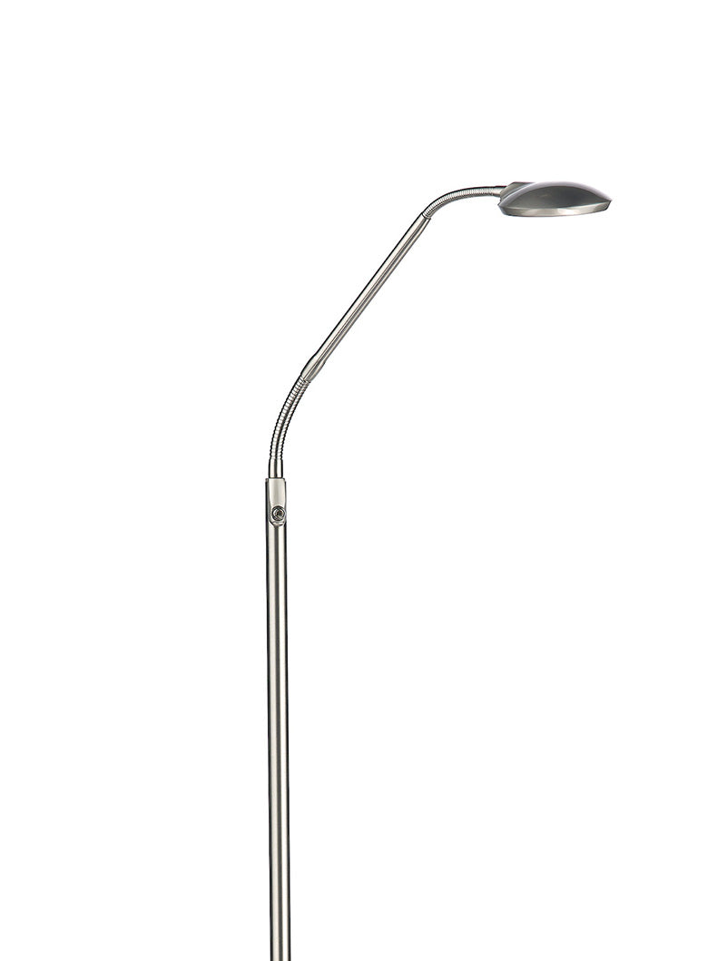 Dar Wellington Floor Lamp Satin Chrome – from Amos Lighting + Home