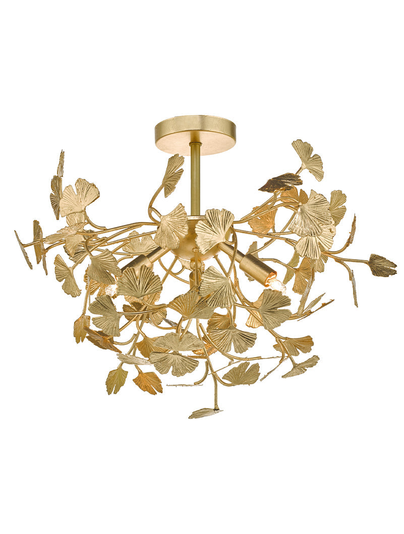 Dar Yadira 4lt Semi Flush Ceiling Light Gold Leaf – from Amos Lighting + Home