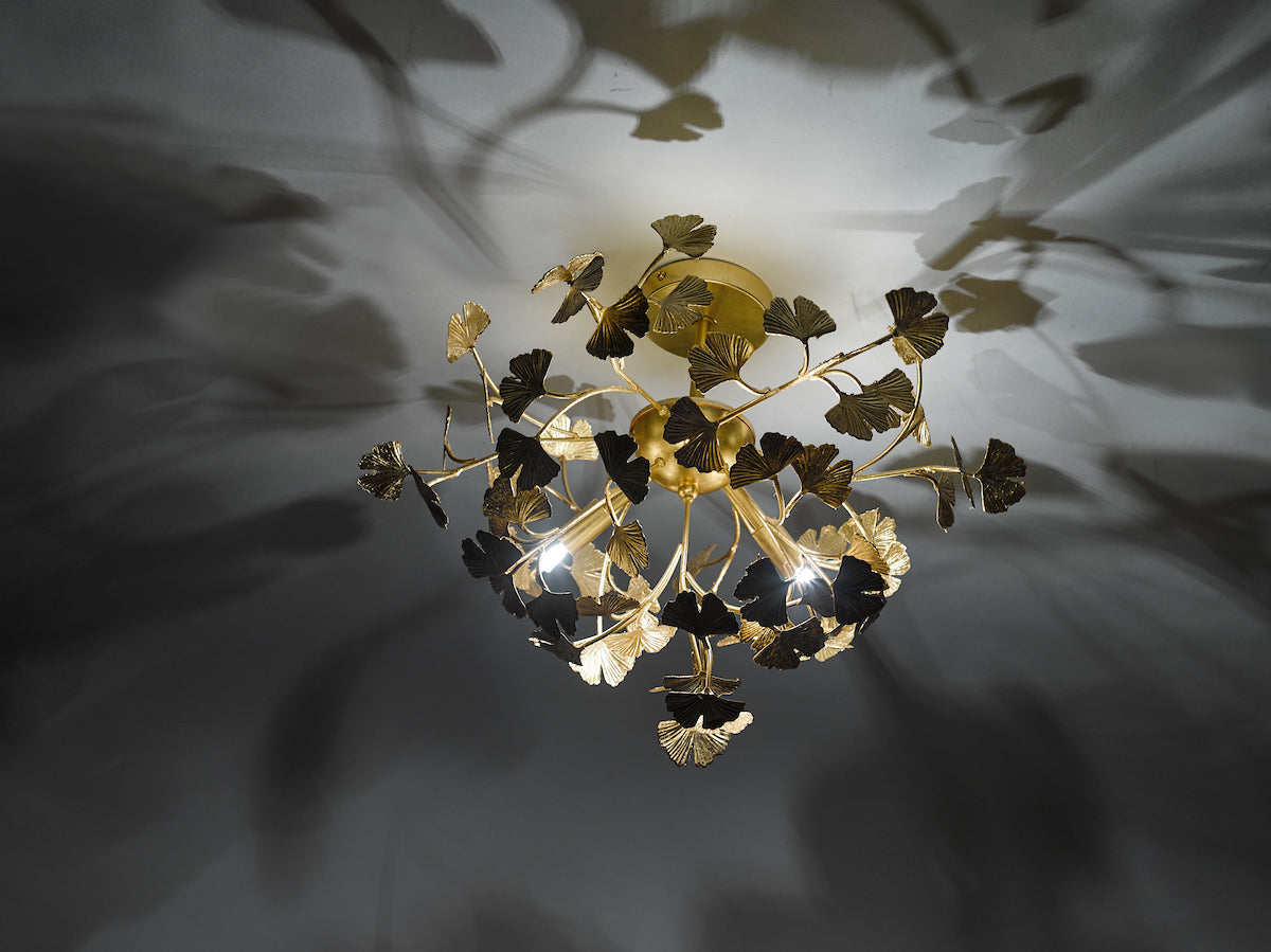 Dar Yadira 4lt Semi Flush Ceiling Light Gold Leaf – from Amos Lighting + Home