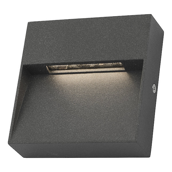 Dar Yukon Outdoor Wall Light Square Eyelid Anthracite IP65 LED – from Amos Lighting + Home
