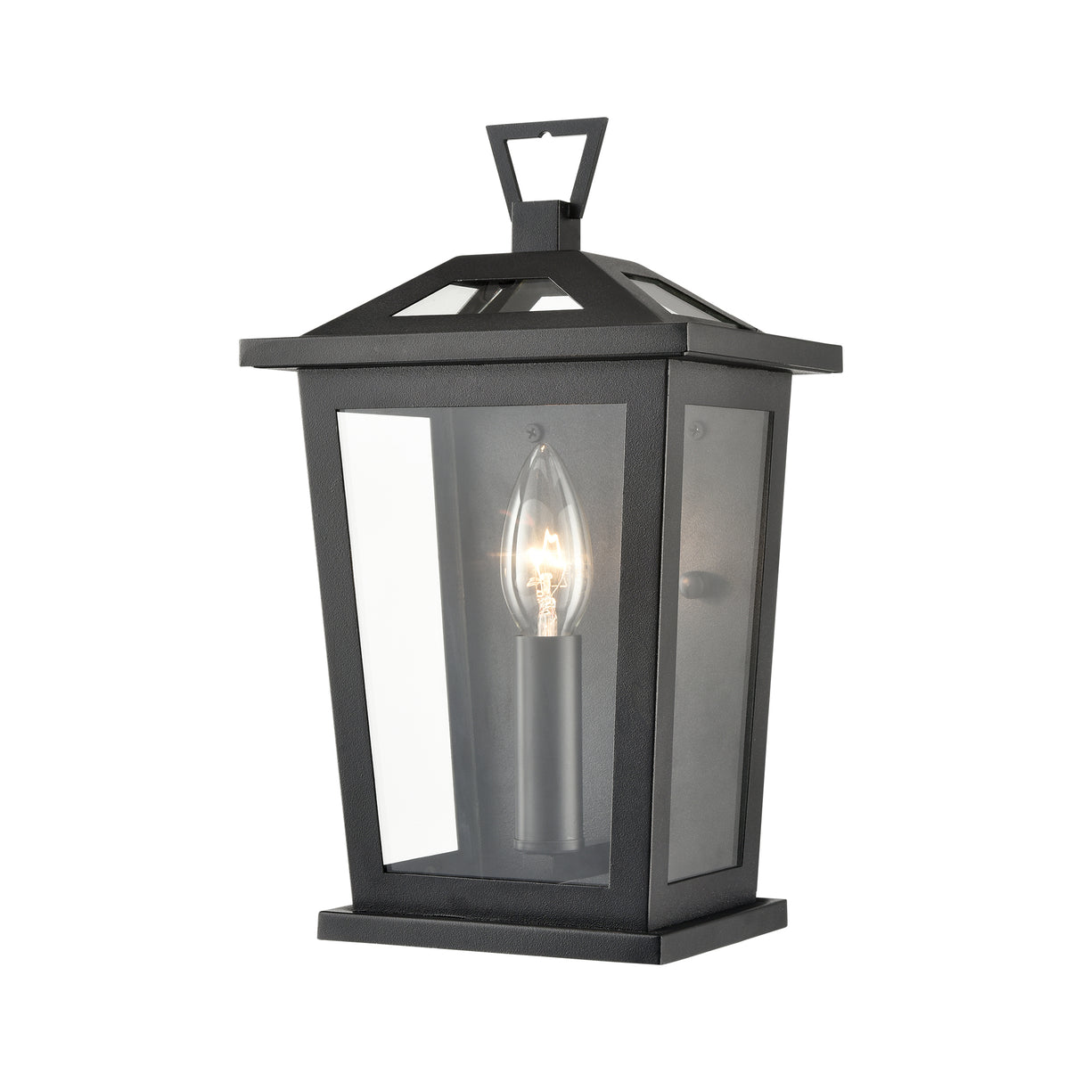Franklite Dusk Exterior Wall Light Small in Matt Black