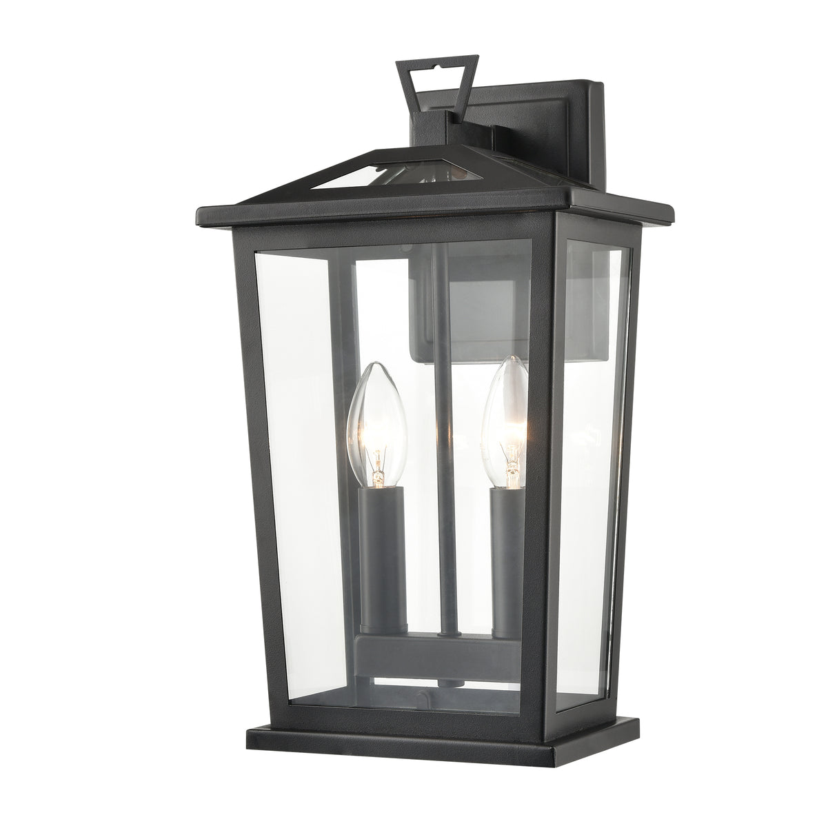 Franklite Dusk Exterior Wall Light Medium in Matt Black