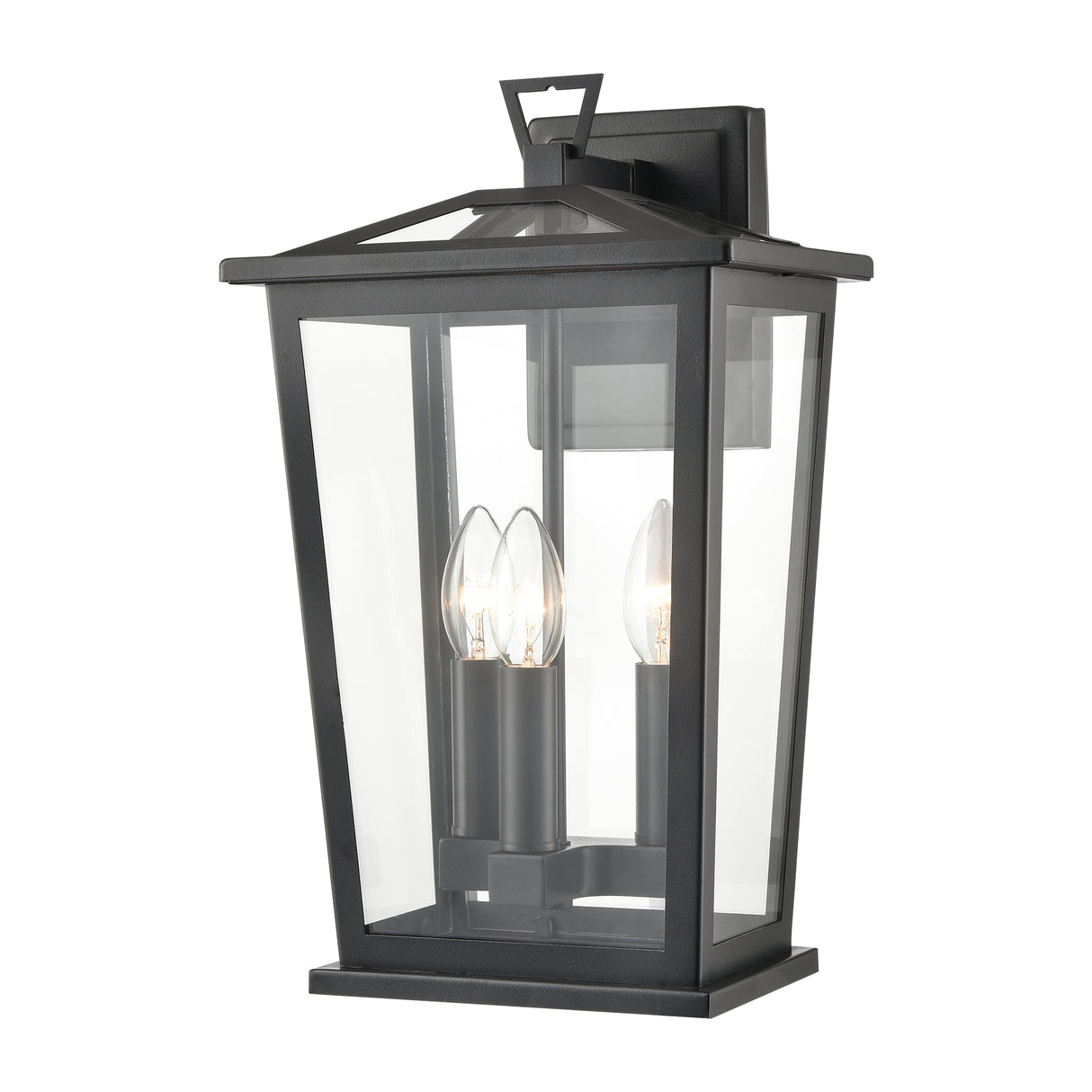 Franklite Dusk Exterior Wall Light Large in Matt Black