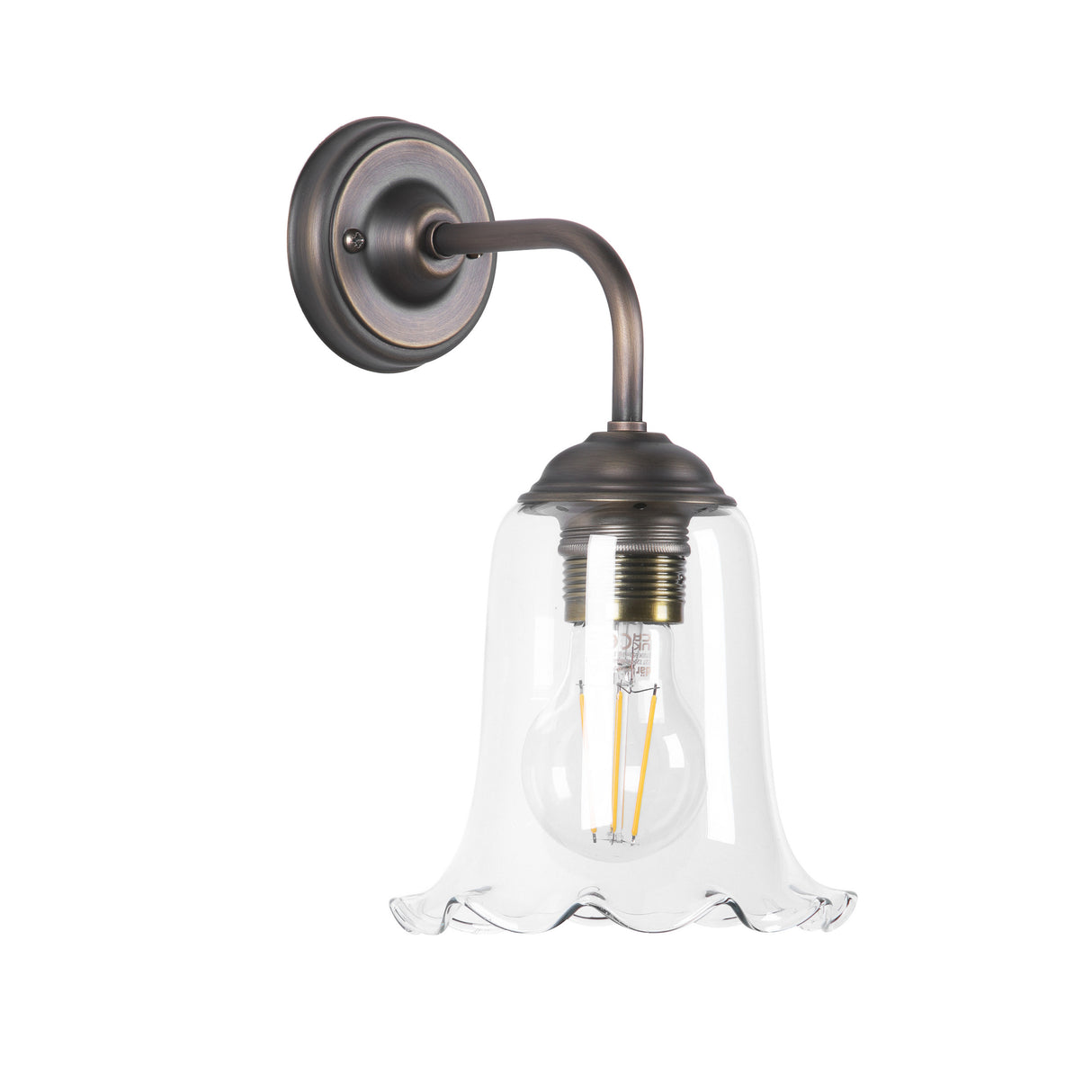 David Hunt Ebba Wall Light Clear Glass and Antique Brass