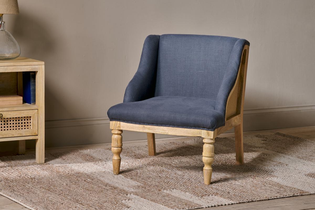 Nkuku Elbu Deconstructed Linen Armchair Charcoal