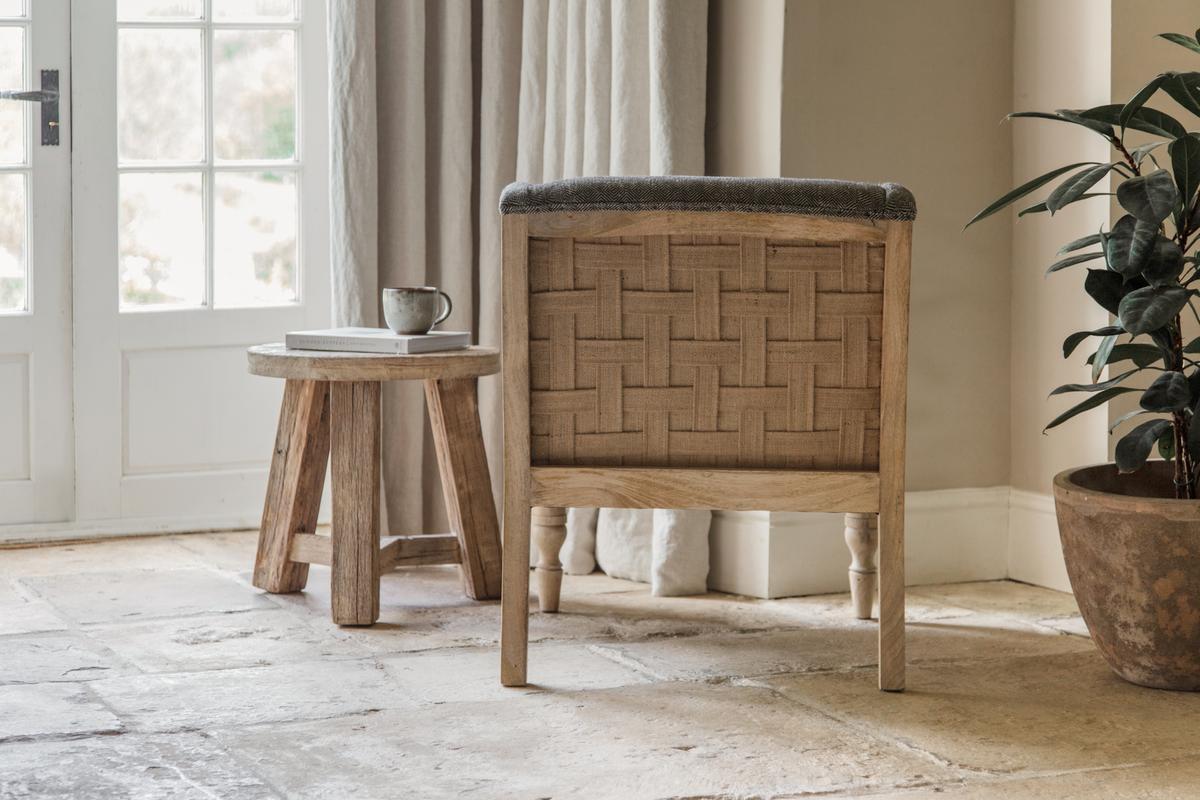 Nkuku Elbu Deconstructed Jacquard Weave Armchair Charcoal