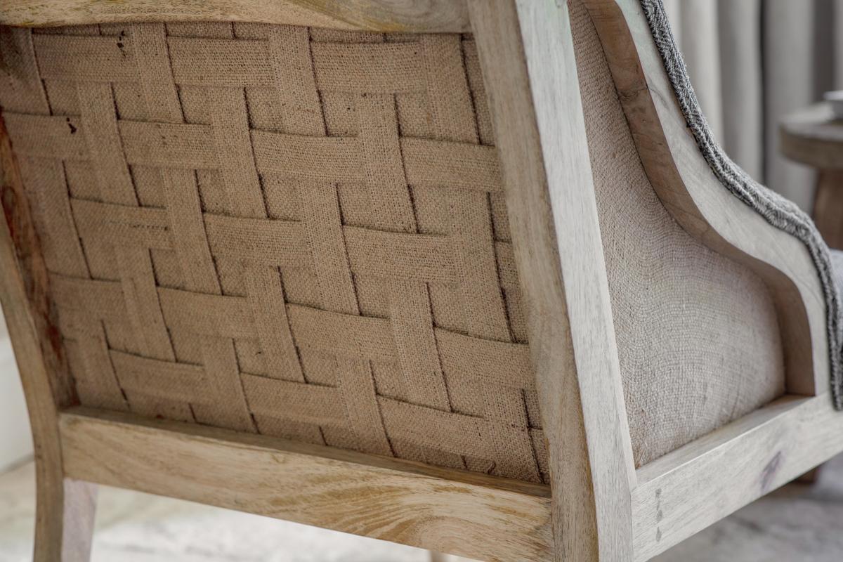 Nkuku Elbu Deconstructed Jacquard Weave Armchair Charcoal