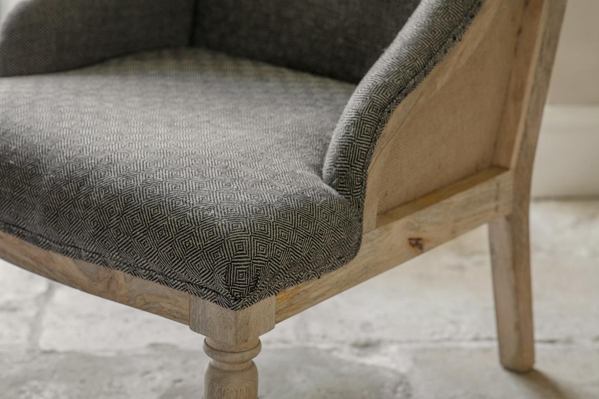 Nkuku Elbu Deconstructed Jacquard Weave Armchair Charcoal