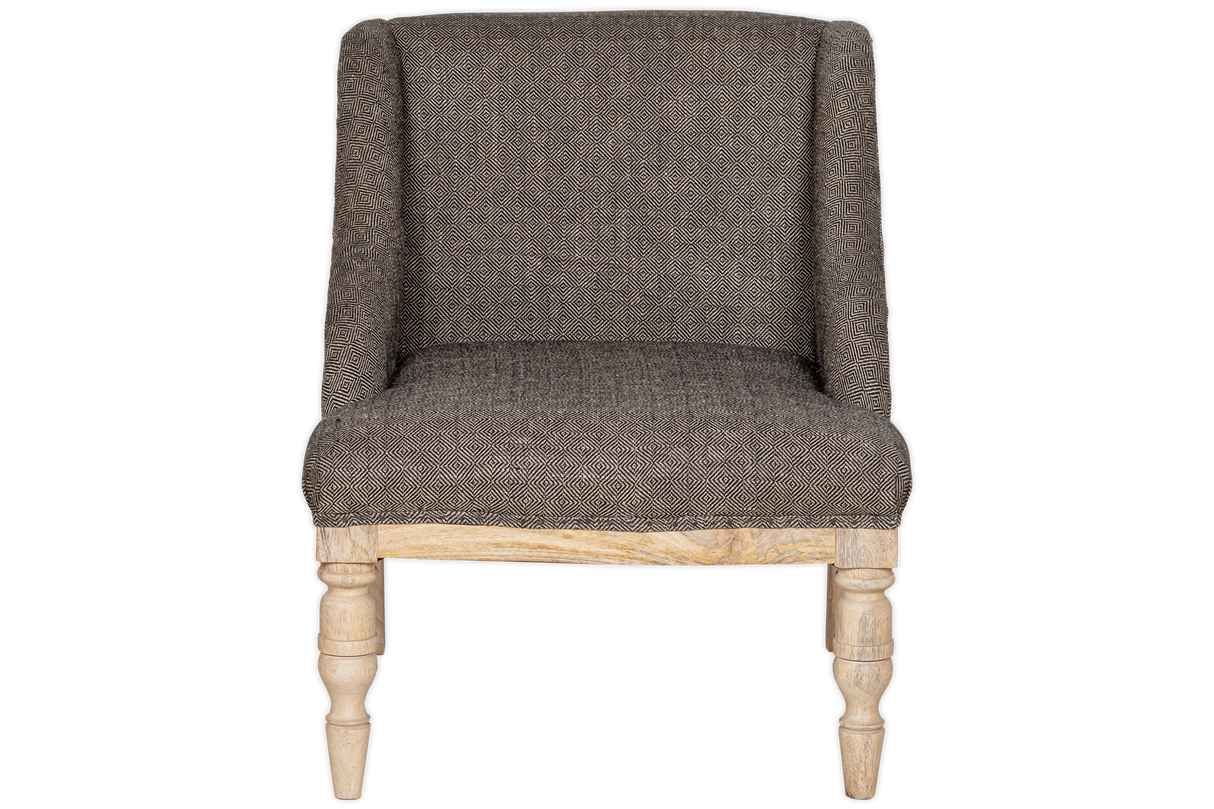 Nkuku Elbu Deconstructed Jacquard Weave Armchair Charcoal