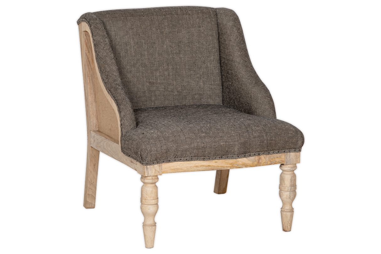 Nkuku Elbu Deconstructed Jacquard Weave Armchair Charcoal