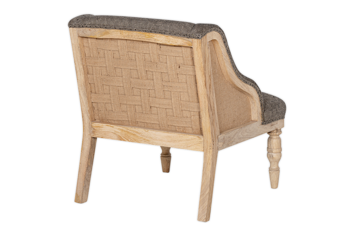 Nkuku Elbu Deconstructed Jacquard Weave Armchair Charcoal