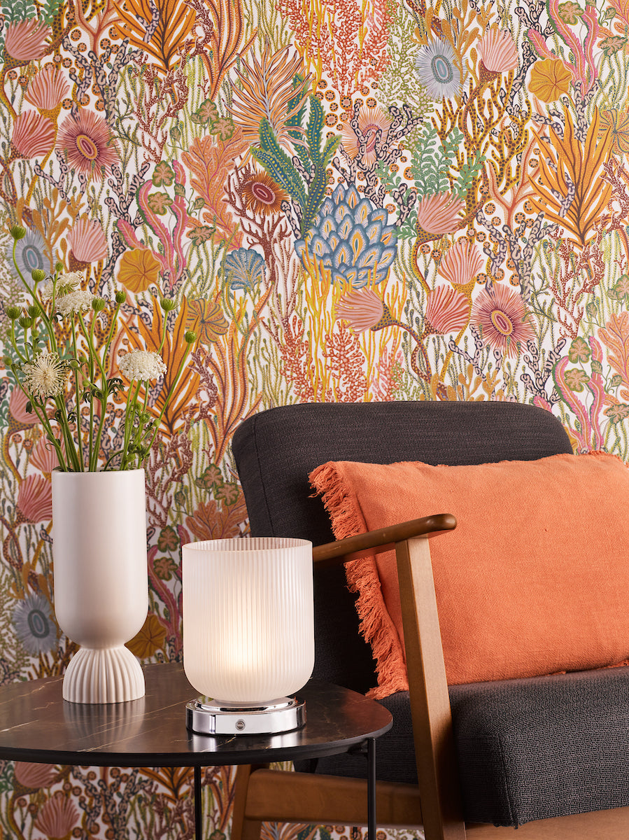 Dar Echo LED Rechargeable Table Lamp Polished Chrome