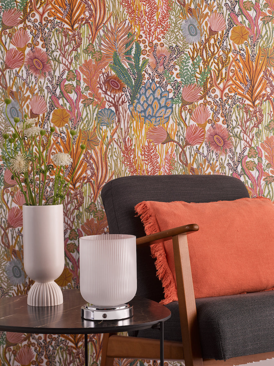 Dar Echo LED Rechargeable Table Lamp Polished Chrome