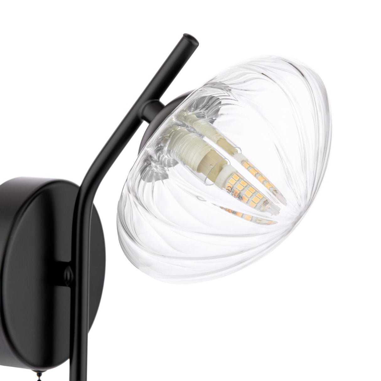 Dar Ede Wall Light Matt Black and Glass