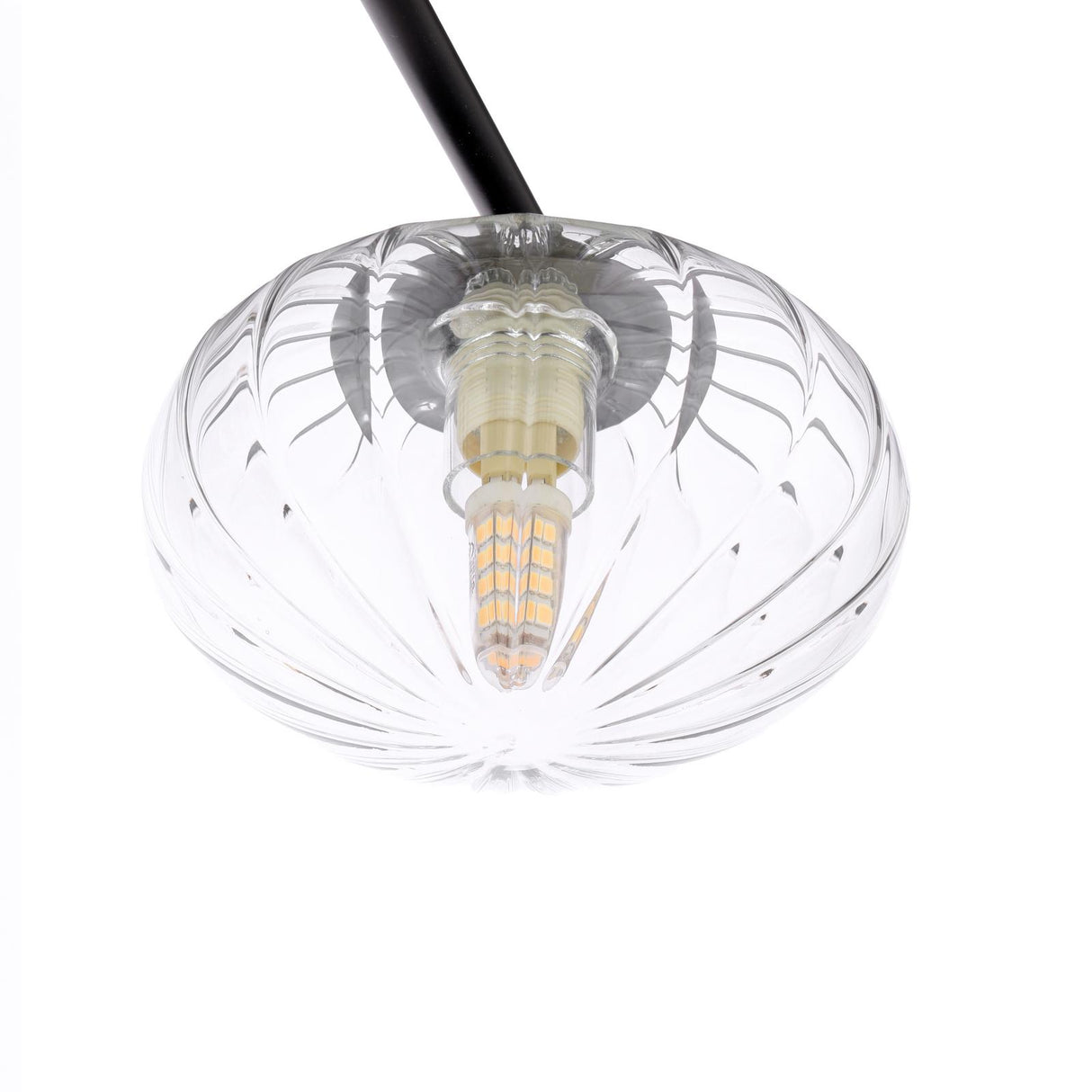 Dar Ede 6 Light Semi-Flush Matt Black and Glass