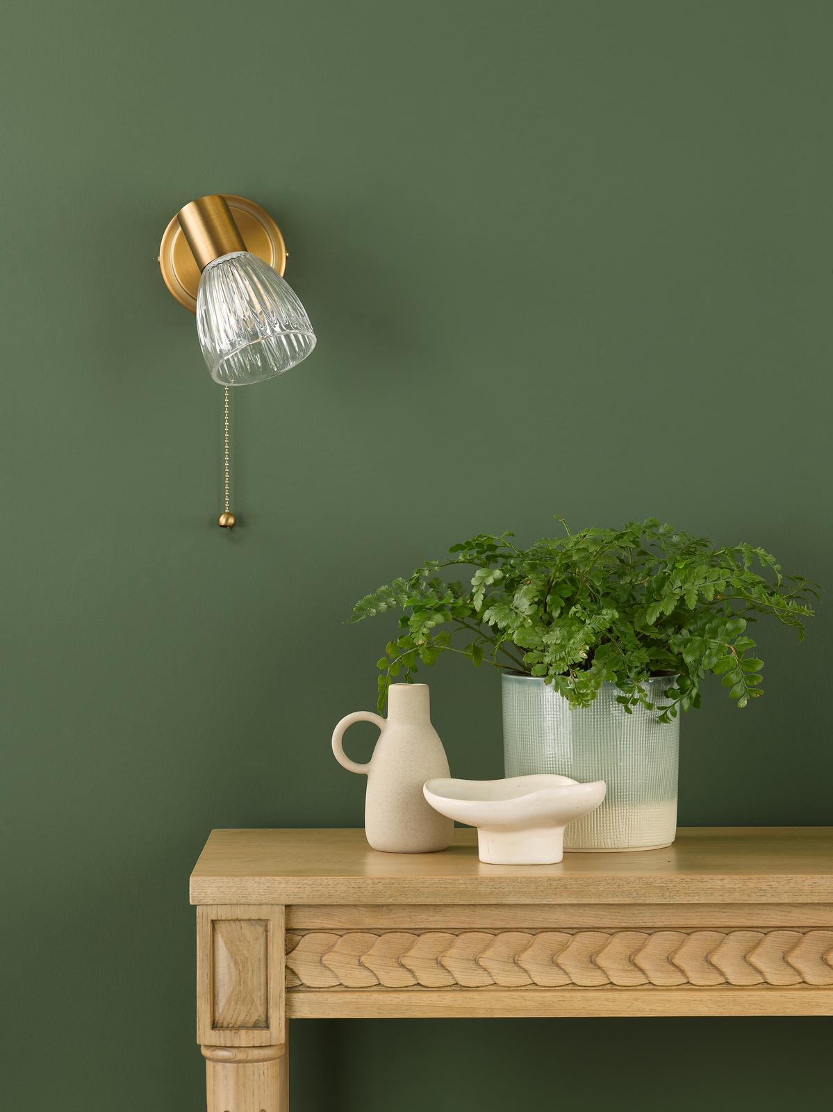 Dar Elron Single Spotlight Antique Bronze and Ribbed Glass