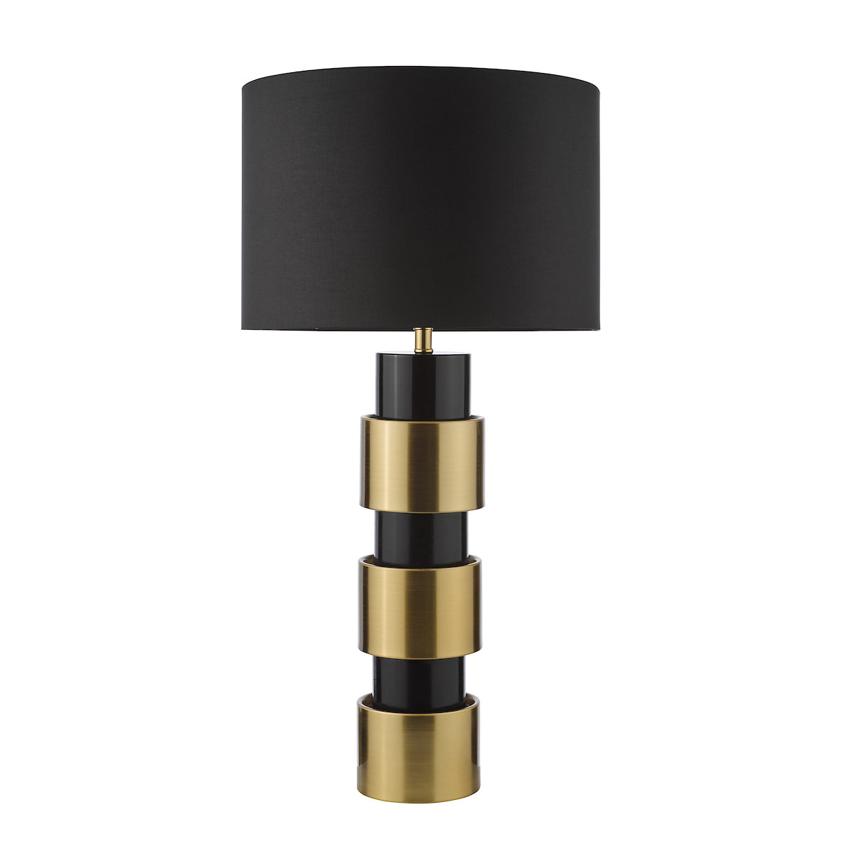 Dar Elwyn Table Lamp Satin Gold and Satin Black With Shade
