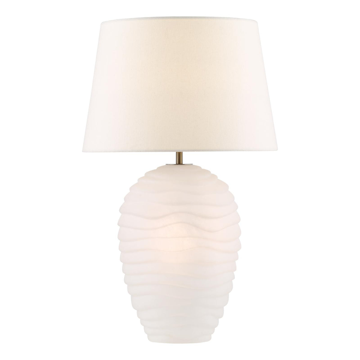 Dar Encara Dual Lit Table Lamp White Glass and Antique Bronze With Linen Shade