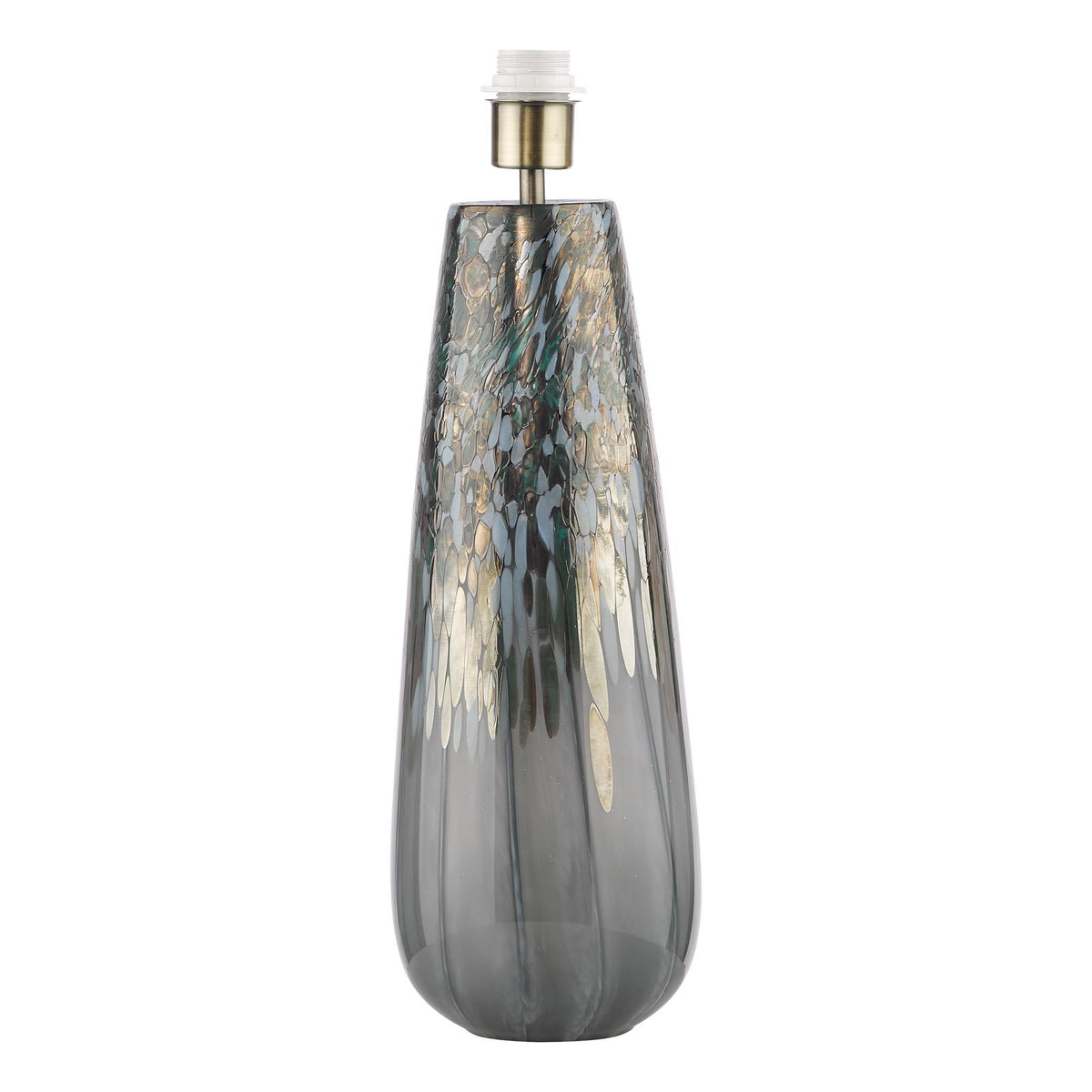 Dar Erdis Table Lamp Blue Art Glass and Antique Brass Base Only