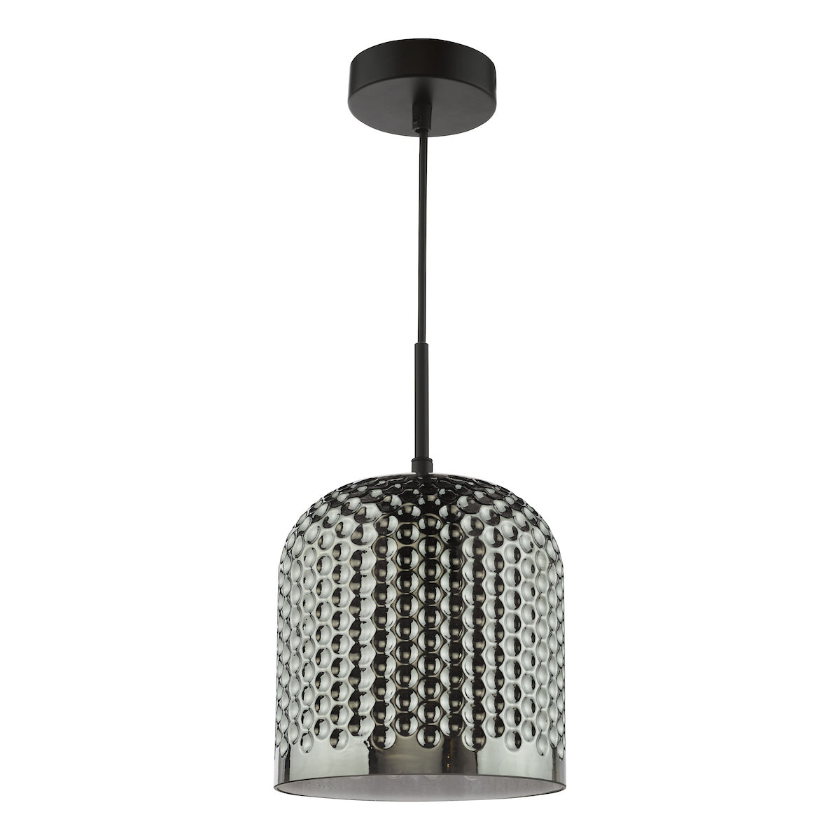 Dar Esila Pendant Matt Black and Smoked Glass
