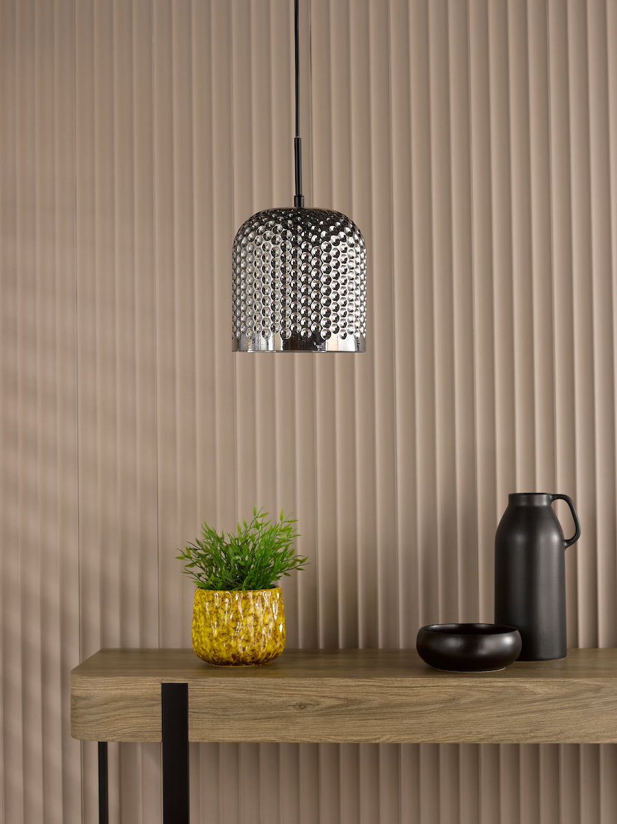 Dar Esila Pendant Matt Black and Smoked Glass