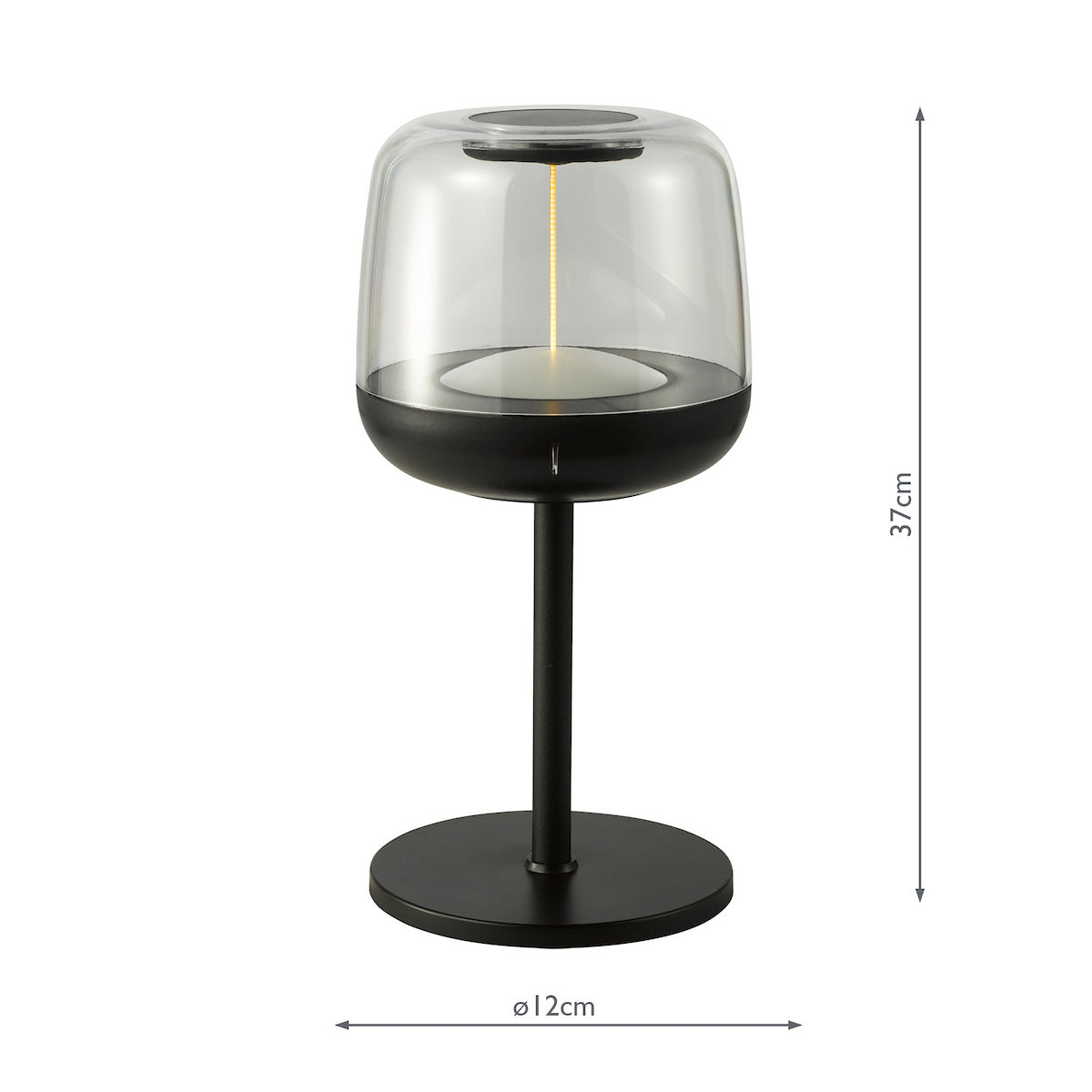 Dar Ezera Rechargeable Outdoor Table Lamp Black LED IP44