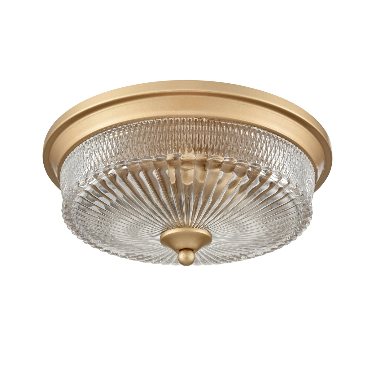Franklite Emerson Gold Painted Flush Ceiling Light