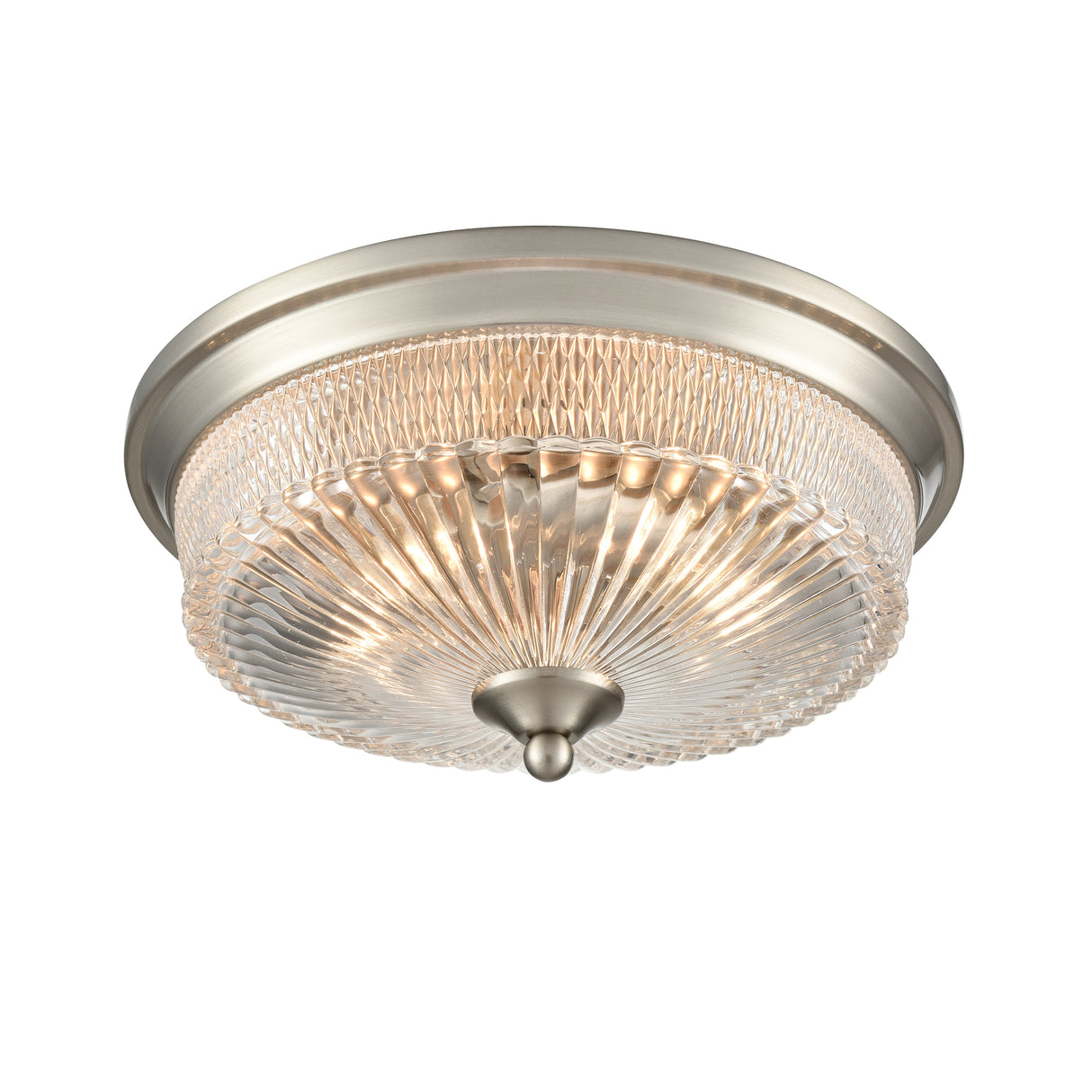 Franklite Emerson Satin Nickel Flush Ceiling Light