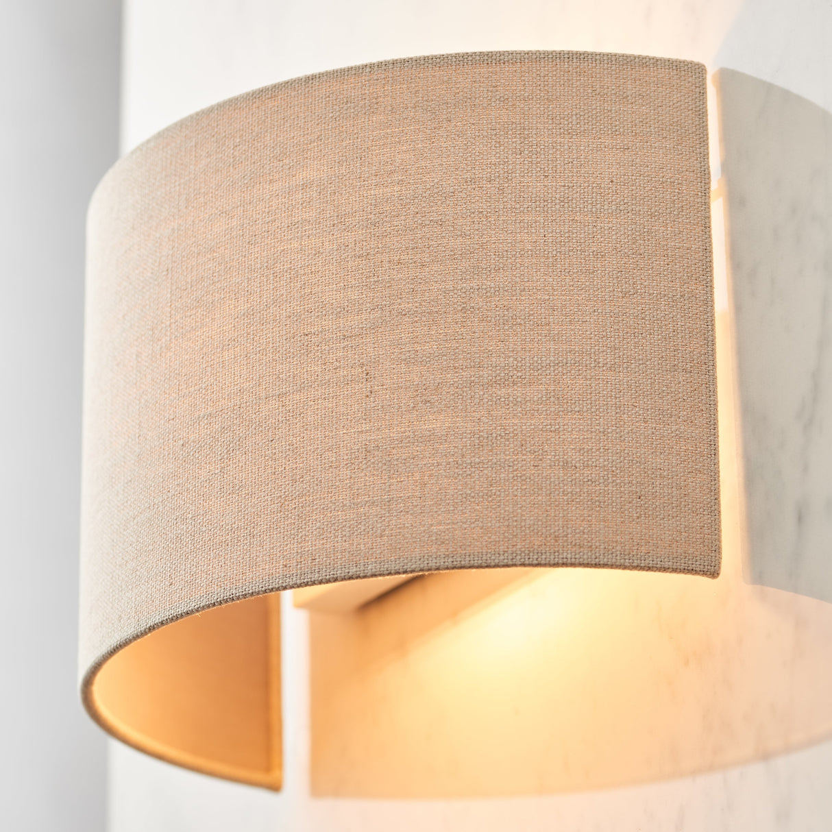 Amos Obi Wall Light Natural Linen – from Amos Lighting + Home