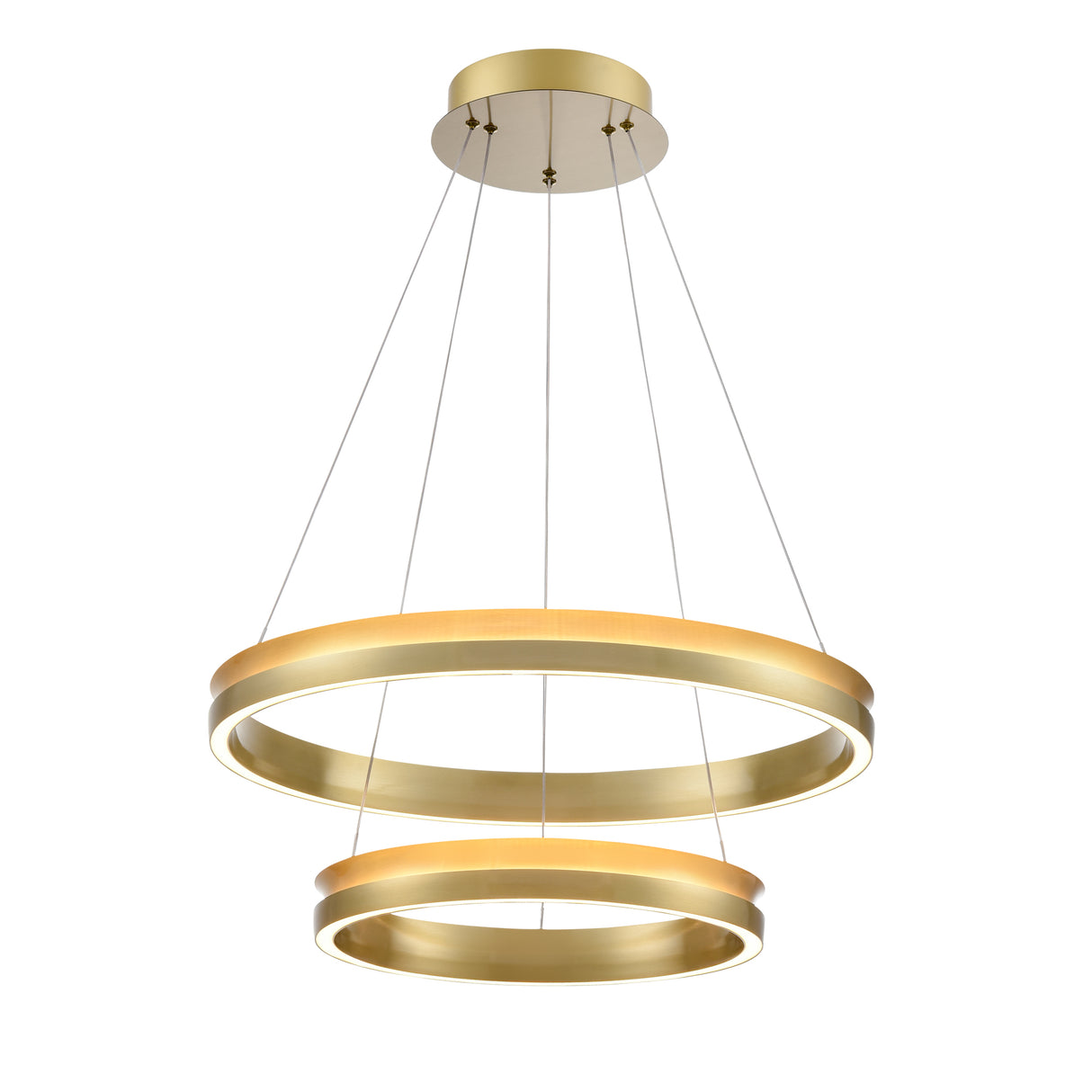 Franklite Eternity Double Tiered Satin Brass LED Pendant