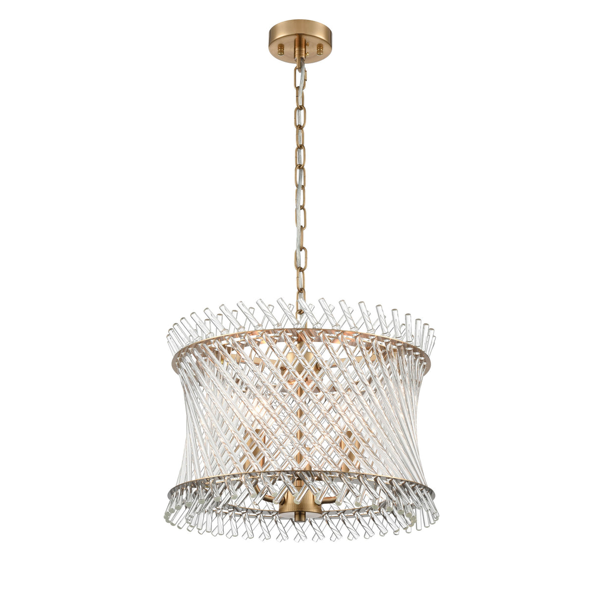 Franklite Ethereal 3lt Pendant Chandelier Aged Brass