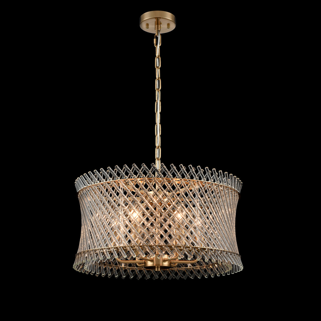 Franklite Ethereal 6lt Pendant Chandelier Aged Brass