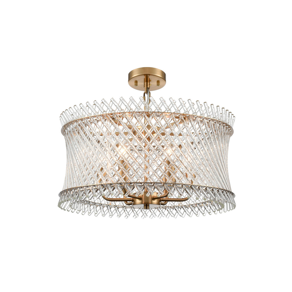 Franklite Ethereal 6lt Pendant Chandelier Aged Brass
