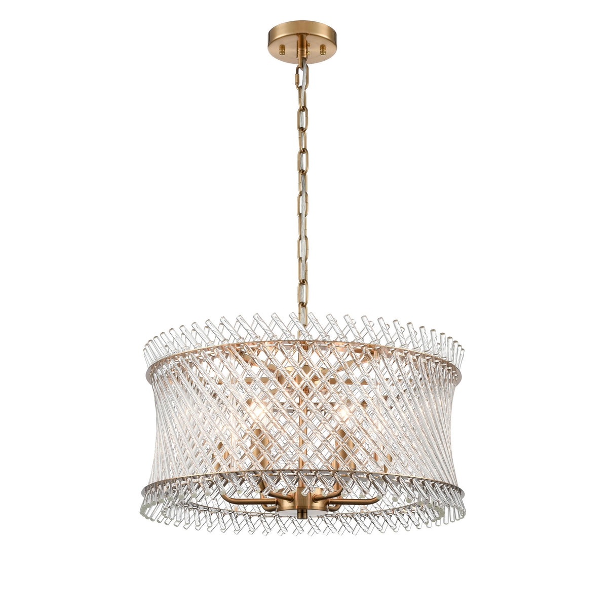 Franklite Ethereal 6lt Pendant Chandelier Aged Brass