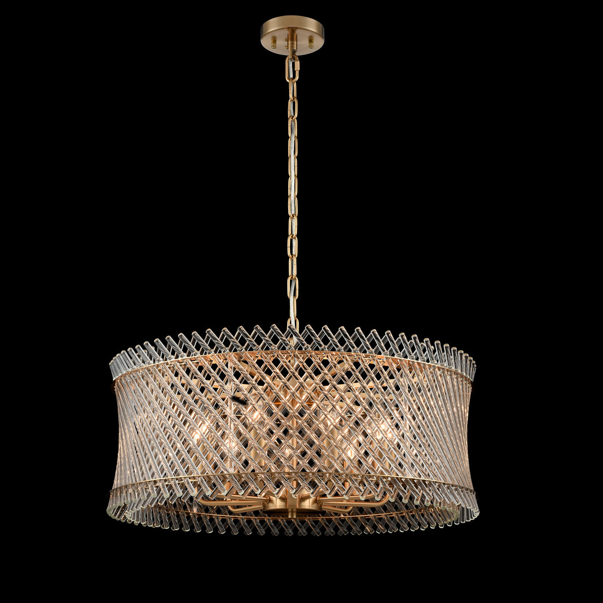 Franklite Ethereal 9lt Pendant Chandelier Aged Brass