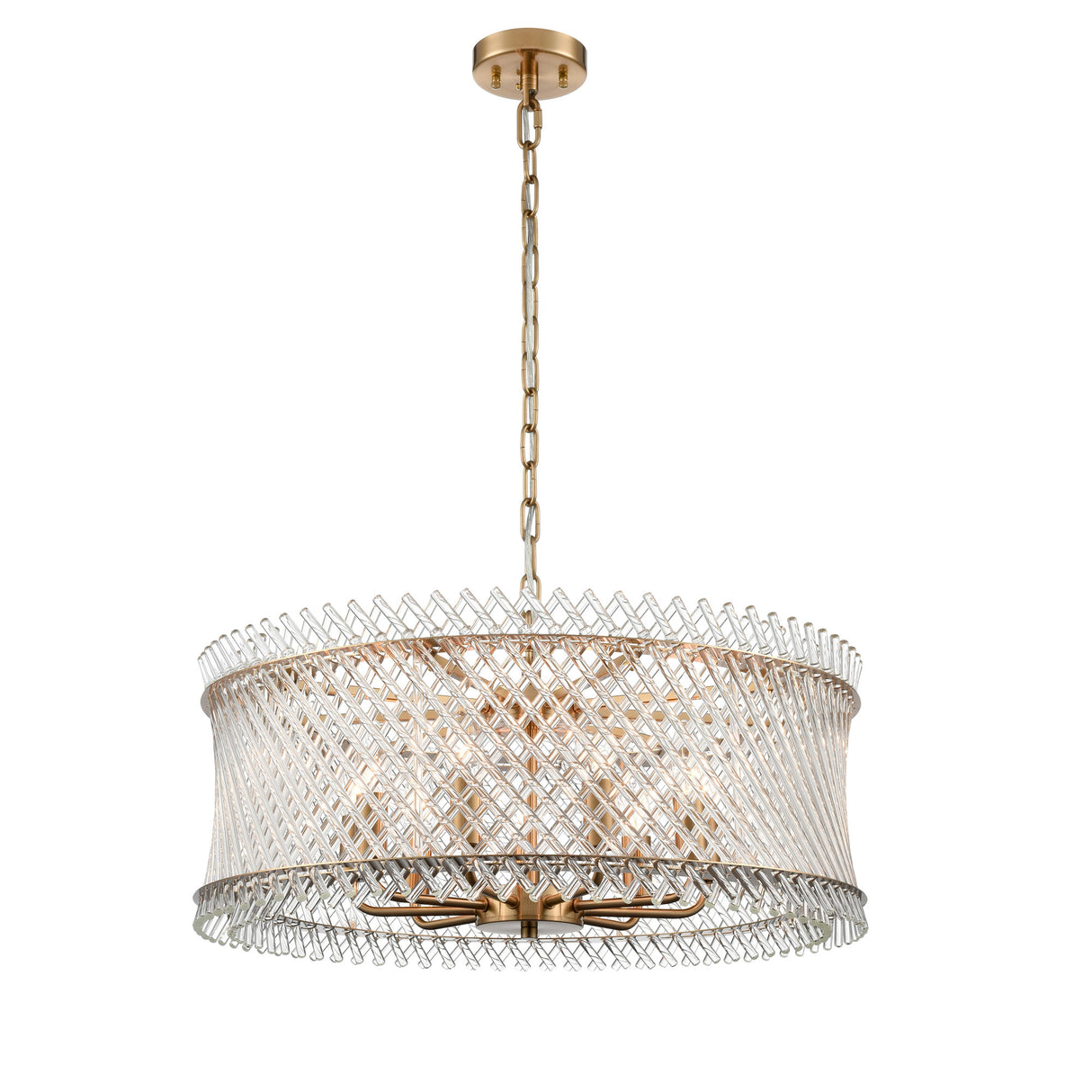 Franklite Ethereal 9lt Pendant Chandelier Aged Brass