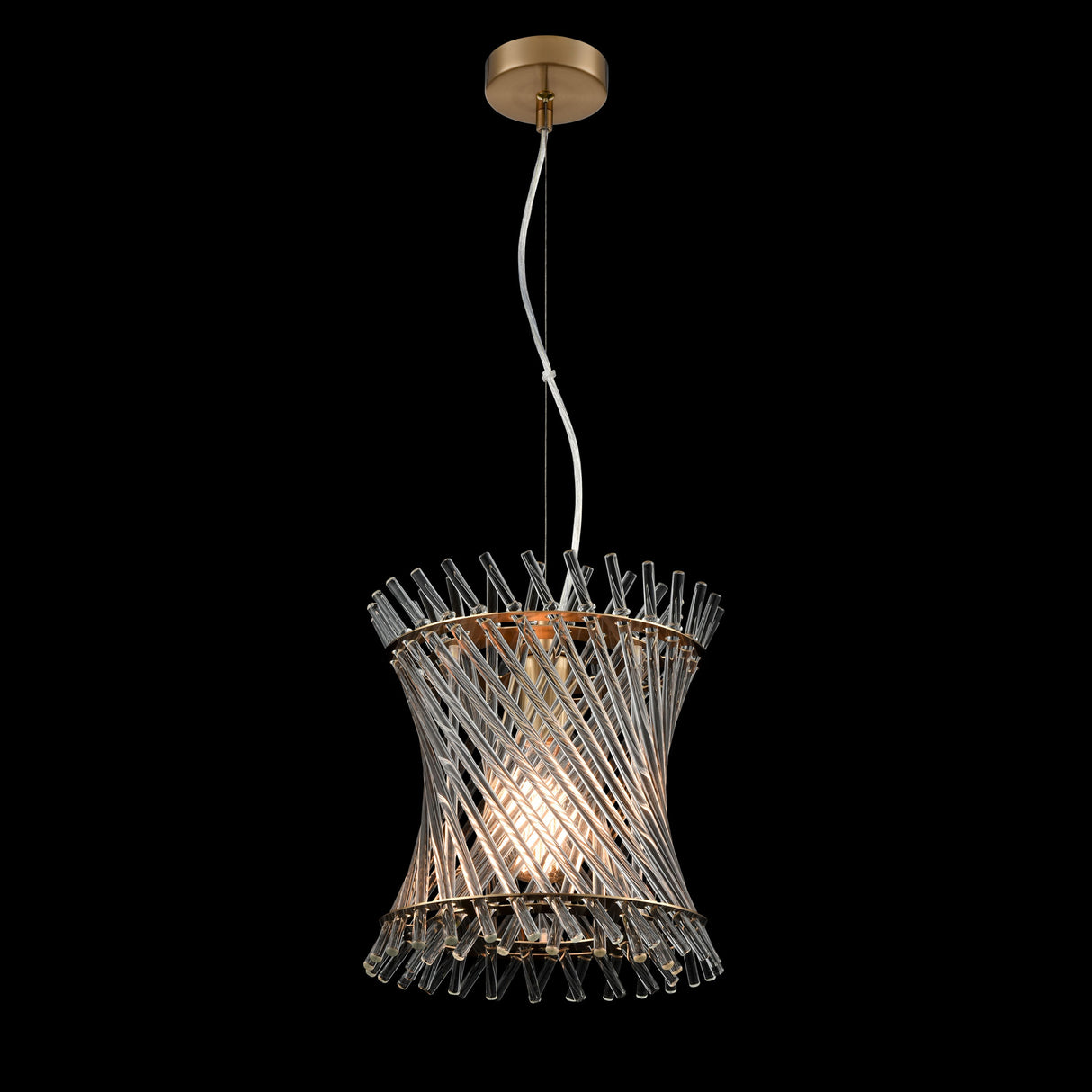 Franklite Ethereal Single Pendant in Aged Brass