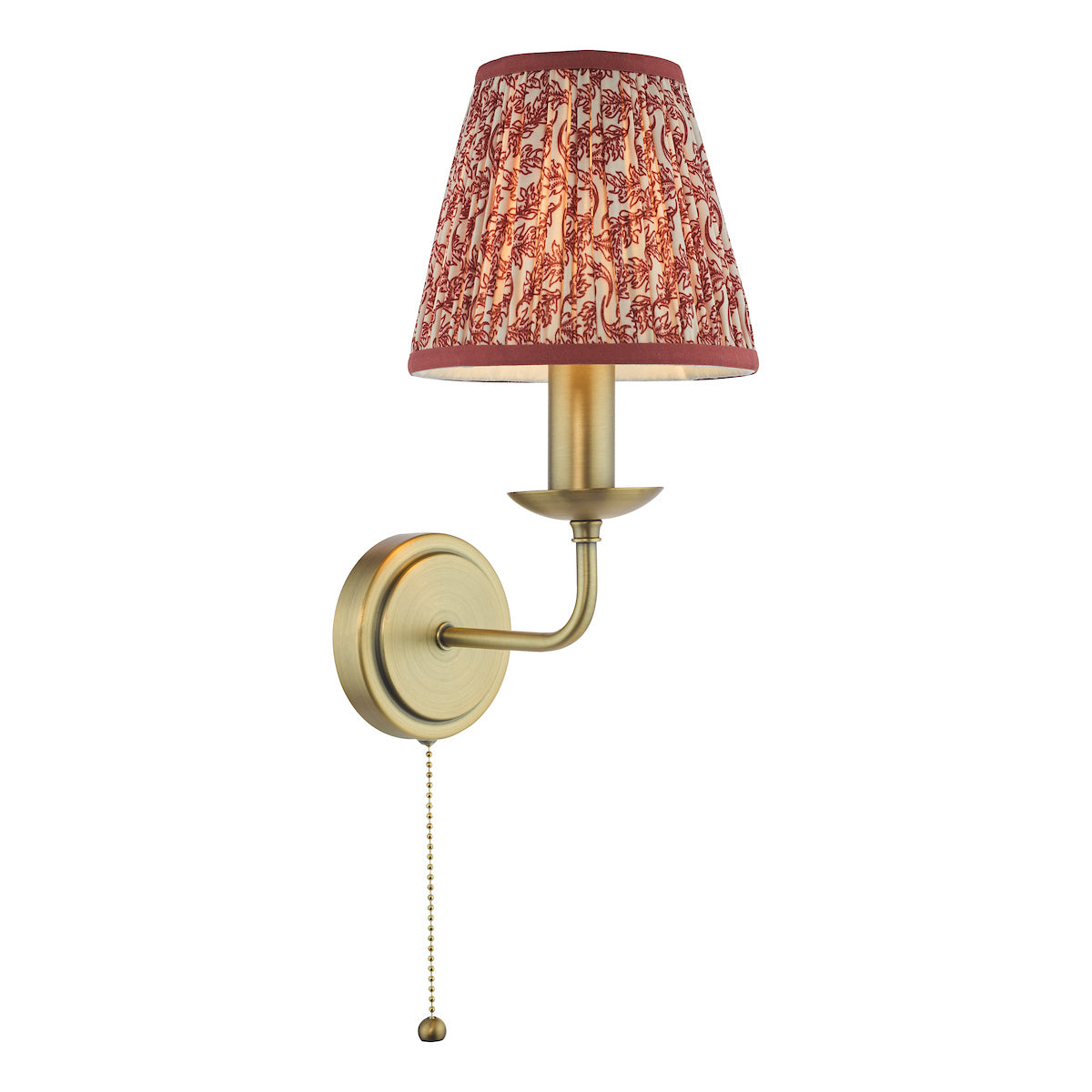 Dar Favian Wall Light Matt Bronze With Esther Red Shade