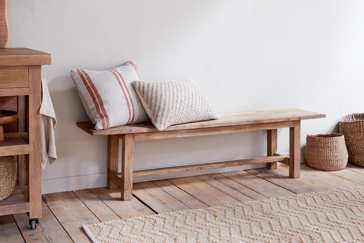 Nkuku Fioni Reclaimed Wood Bench Natural Small